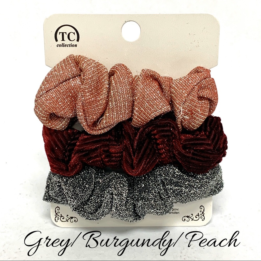 Glitter and Velvet 3-Pack Scrunchies - Picture 2 of 7